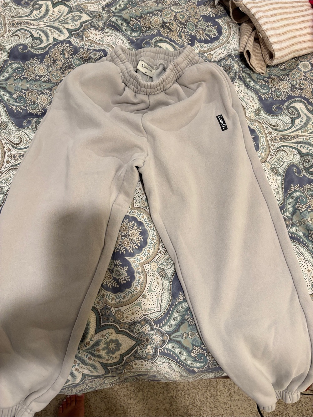 Comfrt Kids Light Gray Fleece Joggers